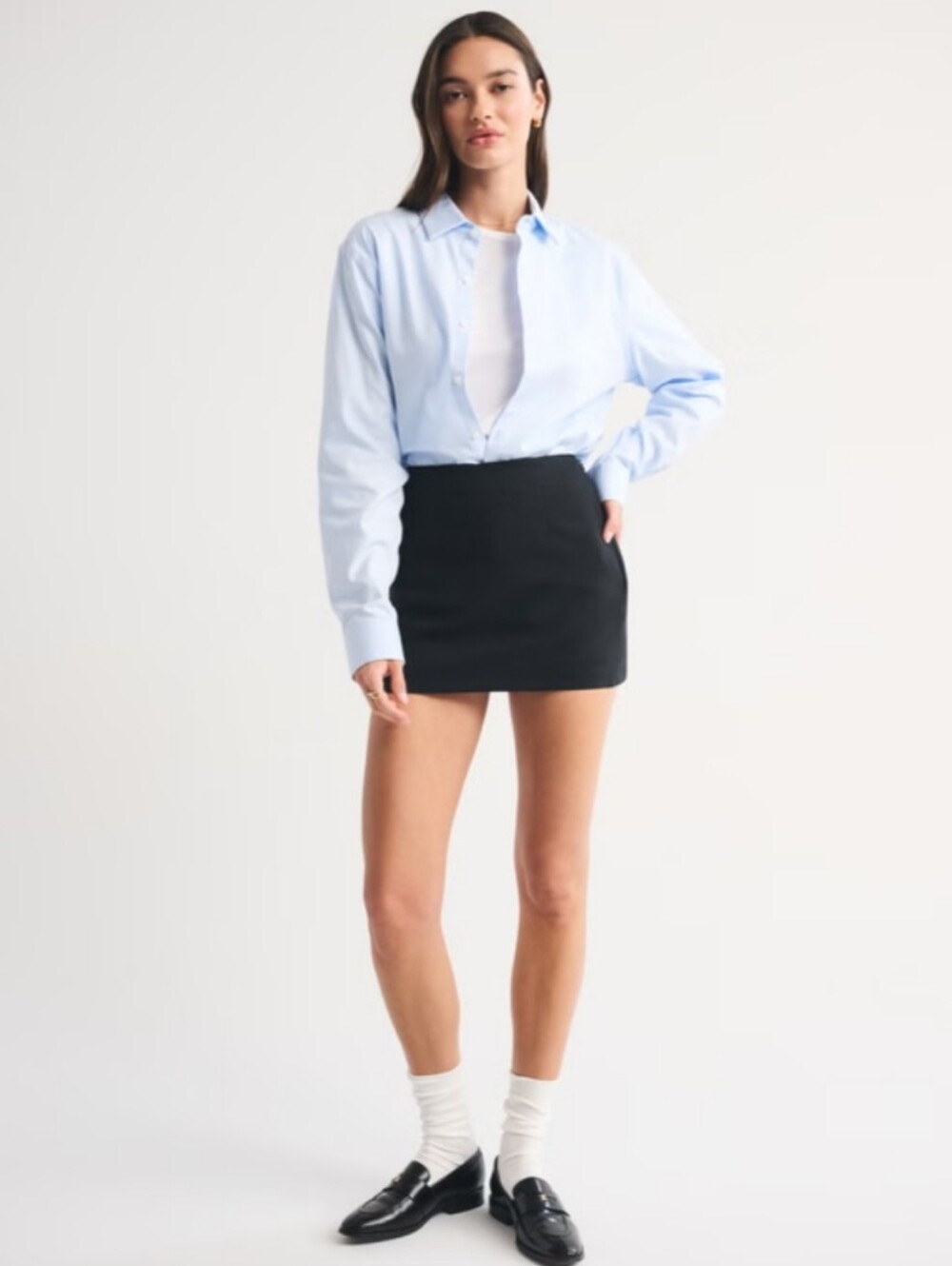 Abercrombie & Fitch Black Y2K Mini Skirt With Built In Shorts M